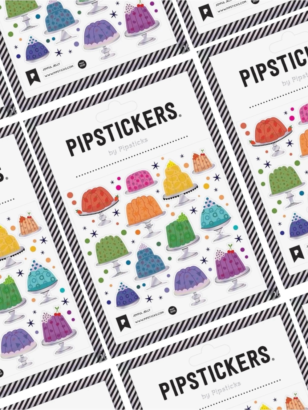 Pipsticks Joyful Jelly Dessert Sticker Sheet Planner Scrapbook NWT